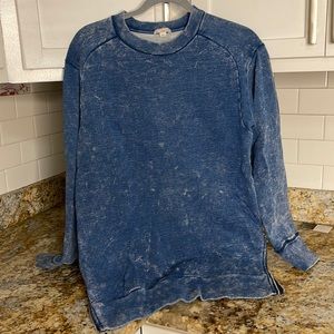 Sweatshirt with side zippers, gap, size small, washed denim like